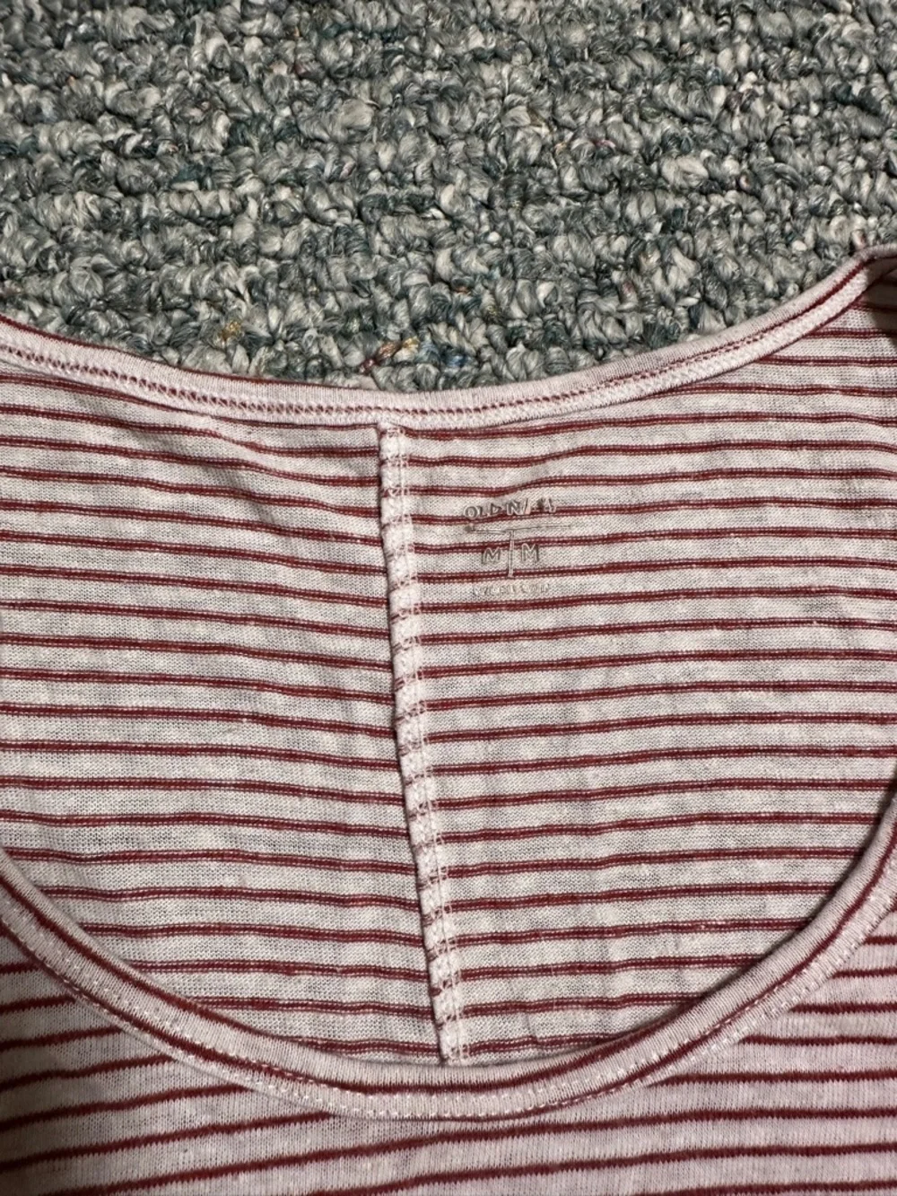 🛍️ 2 for $10 Linen Blend Red Striped Scoop Neck Tank Top - Picture 3 of 4